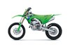 Profile angle of a motorcycle staged in a white studio background.