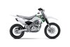 Profile angle of a silver motorcycle staged in a white studio background.