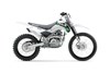 Side angle of a silver motorcycle staged in a white studio background.