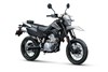 Three-quarter front angle of a black motorcycle staged in a white studio background.