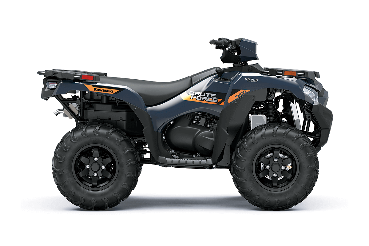 Profile angle of an ATV staged in a white studio background.