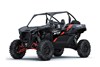 Three-quarter front angle of a black side x side staged in a white studio background.