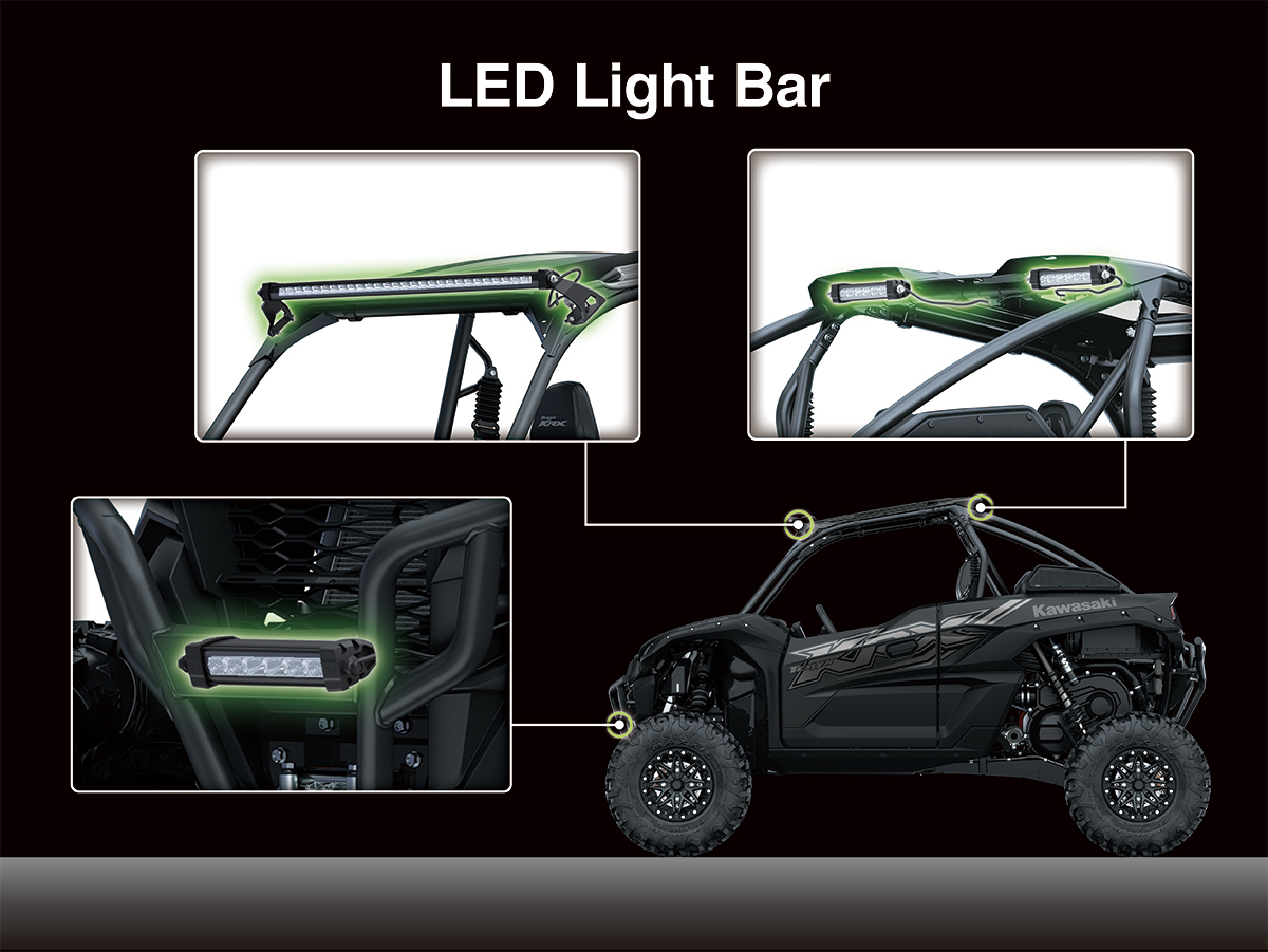 Graphic treatment showing LED light bars on a side x side.
