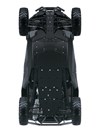 Bottom view of a side x side staged in a white studio background.