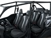 Three-quarter front angle of the four seats in a side x side staged in a white studio background.
