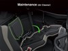 Graphic treatment showing access to the air cleaner on a side x side.