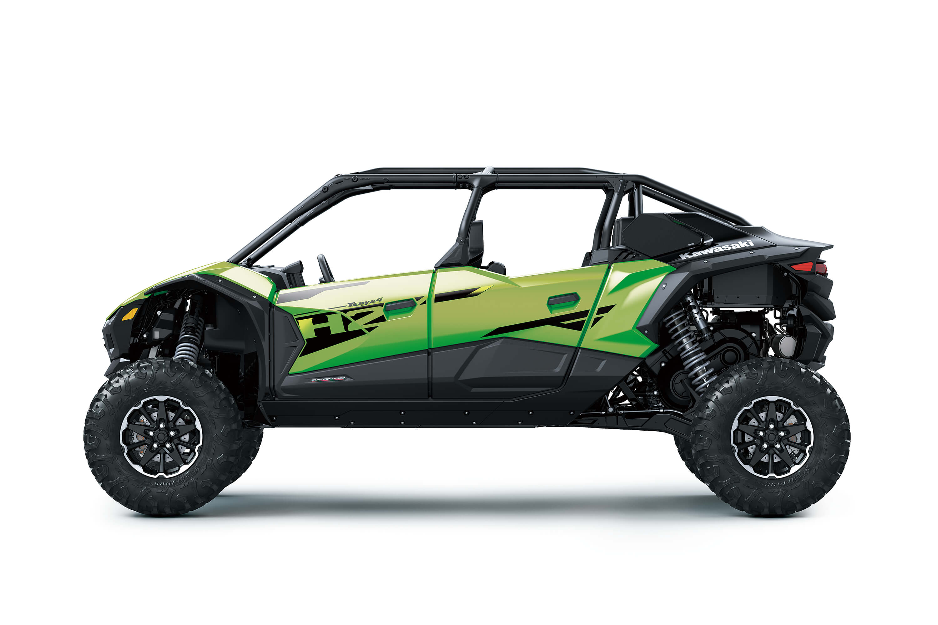 Profile angle of a side x side staged in a white studio background.