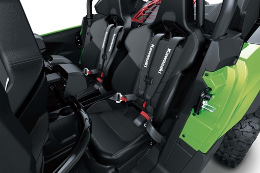 Front seats in a side x side in a white studio background. opens in a new window