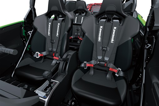 Close-up of all seats in a side x side in a white studio background. opens in a new window