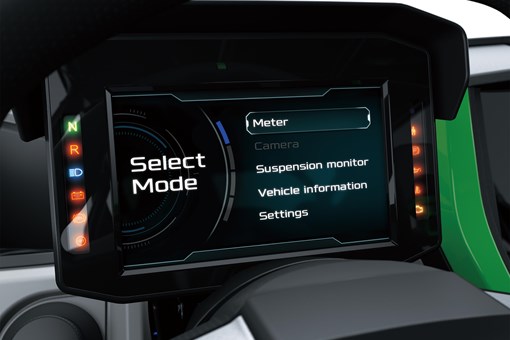 Mode selection on an infotainment screen inside a side x side in a white studio background. opens in a new window