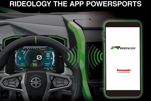 Graphic treatment of a side x side RIDEOLOGY THE APP POWERSPORTS. opens in a new window