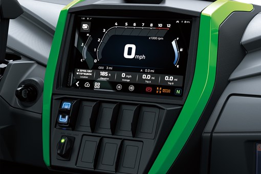 Overall infotainment screen view in a side x side in a white studio background. opens in a new window