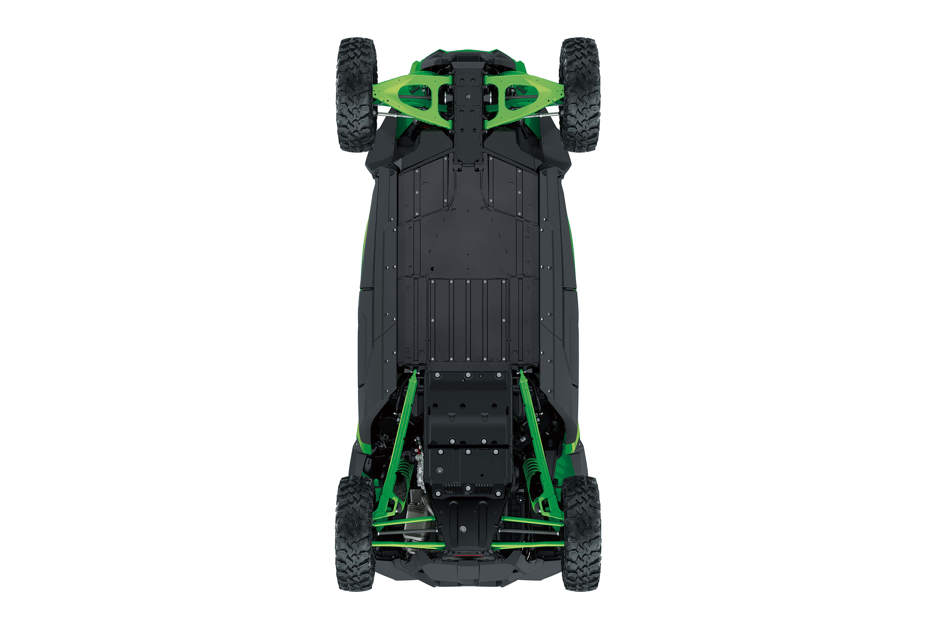 Underside angle of a side x side staged in a white studio background.