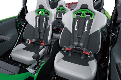 Close-up of all seats in a side x side in a white studio background. opens in a new window