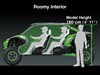 Graphic treatment of a side x side roomy interior.