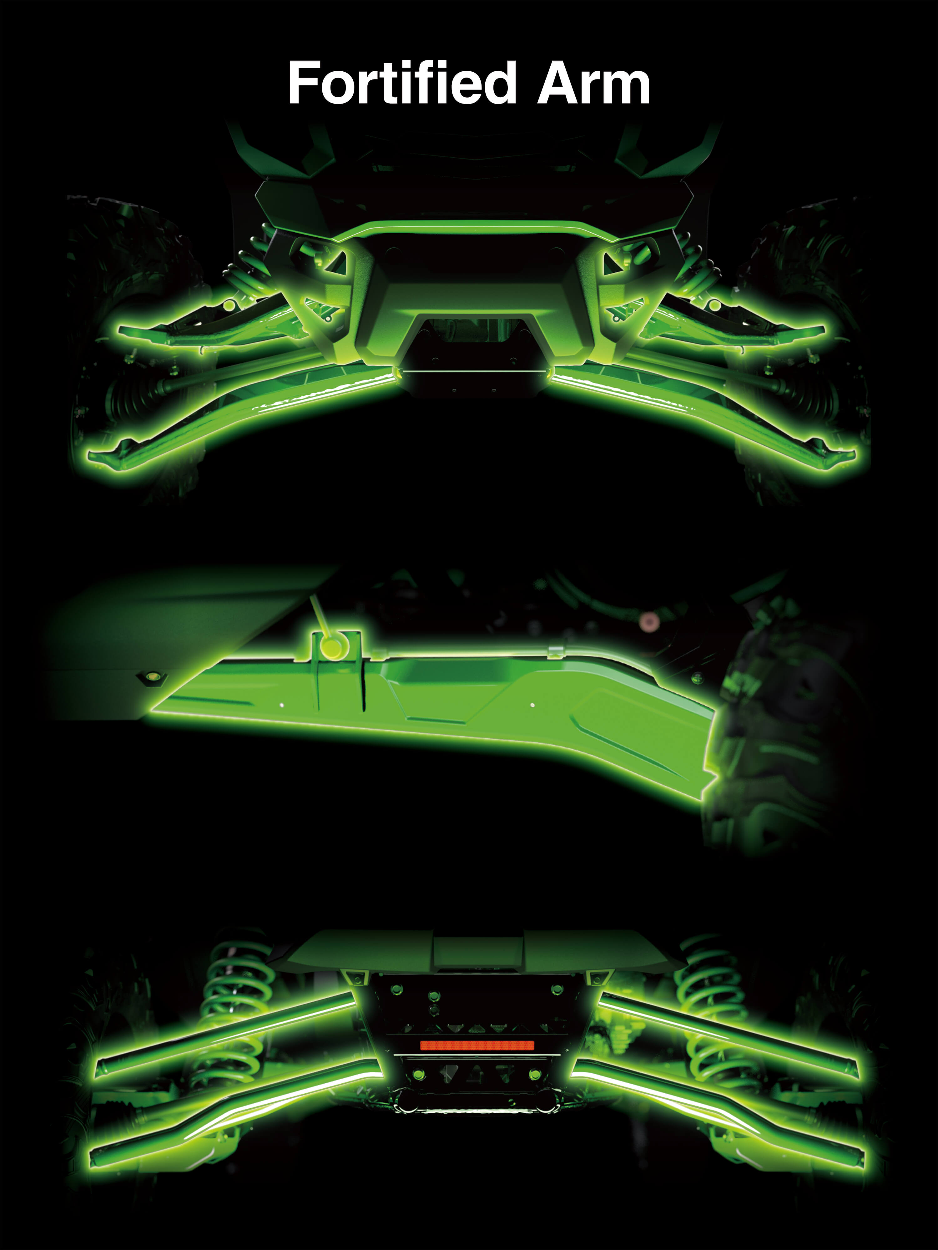 Graphic treatment of a side x side fortified arm.