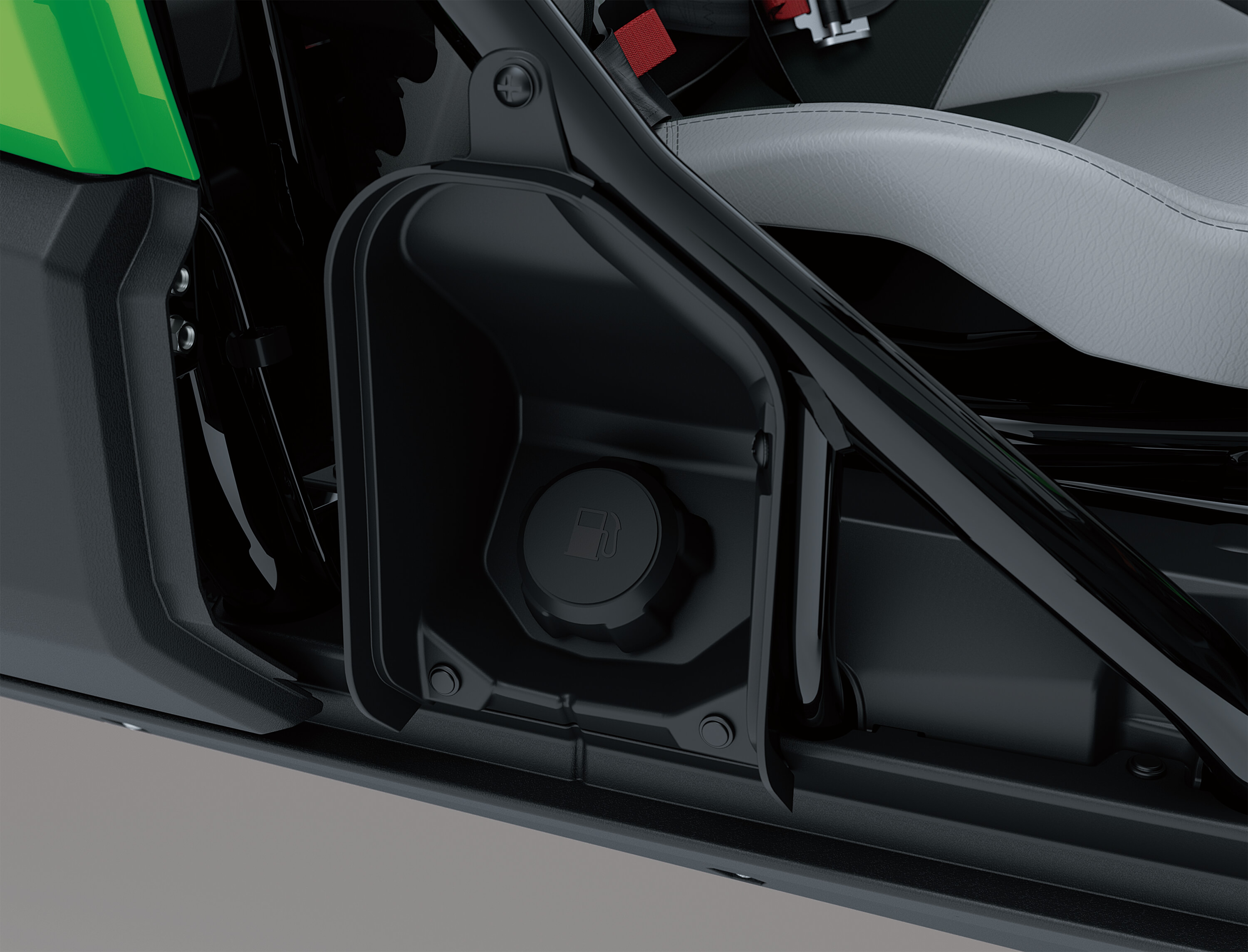 Inside door close-up on a side x side in a white studio background.