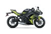 Profile angle of a motorcycle staged in a white studio background.