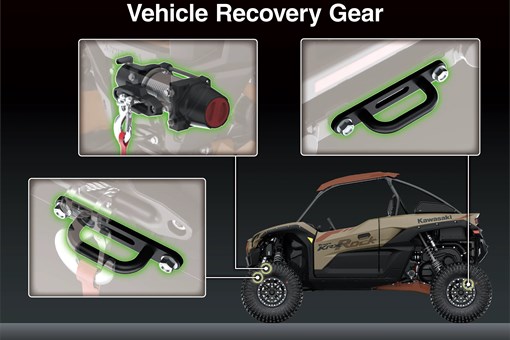 Graphic treatment showing the vehicle recovery gear of a side x side. opens in a new window