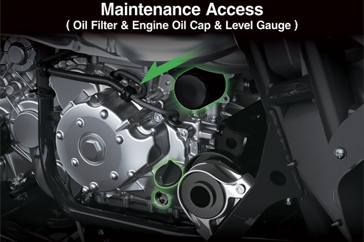 Graphic treatment showing maintenance access on a side x side engine. opens in a new window