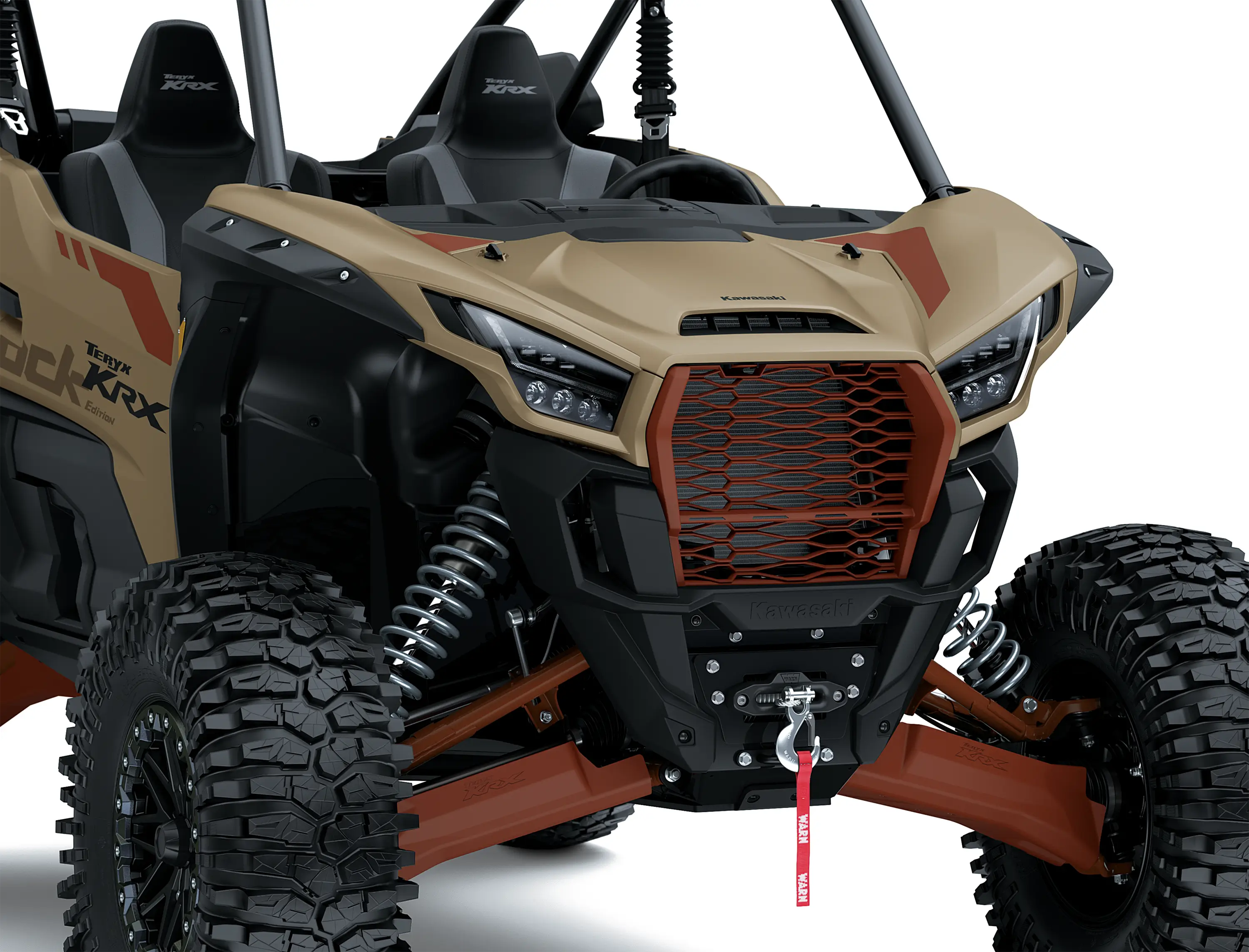 Close-up, three-quarter front angle of a side x side staged in a white studio background.