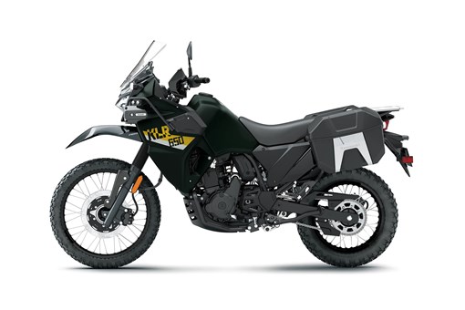Side angle of a black motorcycle staged in a white studio background. opens in a new window