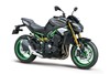 Three-quarter front angle of a motorcycle staged in a white studio background.