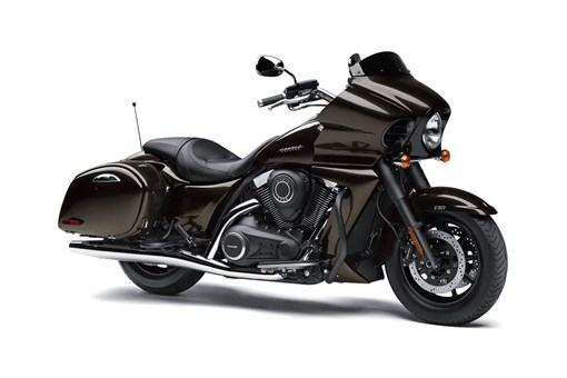Three-quarter front angle of a motorcycle staged in a white studio background. opens in a new window