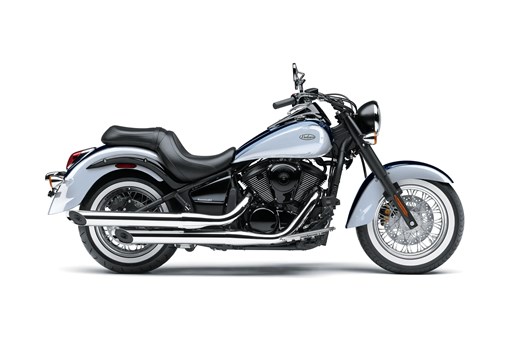 Side angle of a motorcycle staged in a white studio background. opens in a new window