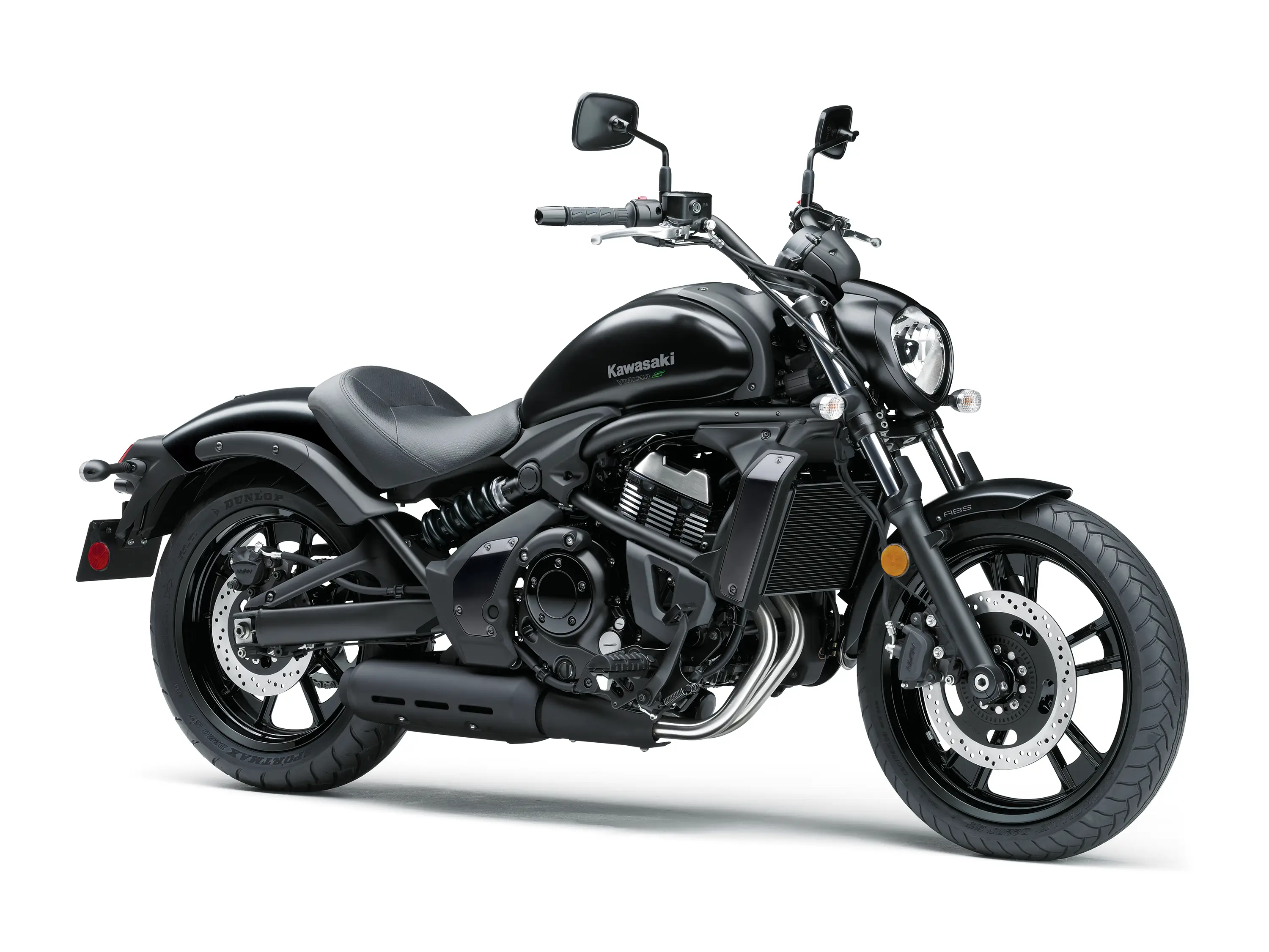 Front three-quarter angle of a motorcycle staged in a white studio background.