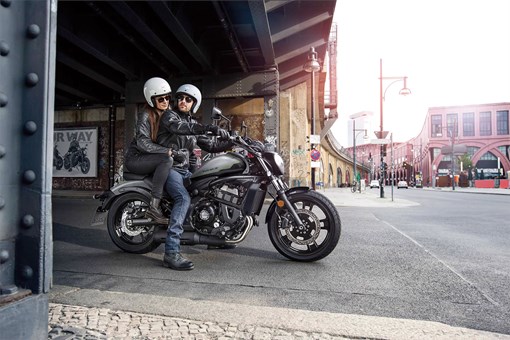 Side angle of a motorcycle parked. opens in a new window