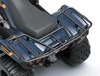 Overhead closeup of back of an ATV staged in a white studio background.