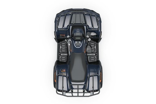 Overhead angle of an ATV staged in a white studio background. opens in a new window
