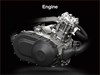 Graphic treatment showing engine of an ATV.