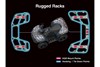 Graphic treatment showing maneuvering of an ATV.
