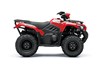 Profile angle of a red ATV staged in a white studio background.