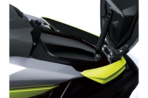 Closeup of storage of a personal watercraft staged in a white studio background. opens in a new window