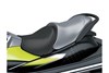 Closeup of a seat of a personal watercraft staged in a white studio background.
