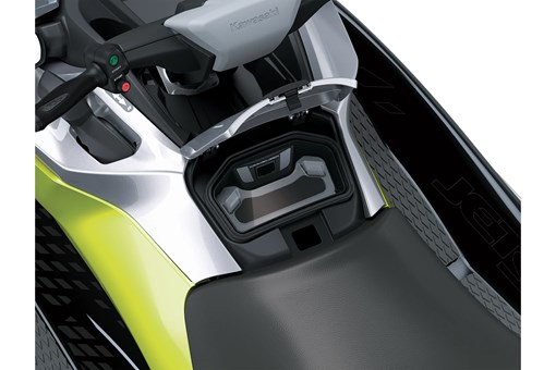 Closeup detail of a personal watercraft staged in a white studio background. opens in a new window