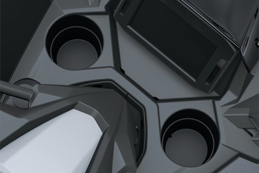 Closeup cupholders of a personal watercraft staged in a white studio background. opens in a new window
