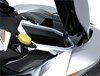 Closeup storage of a personal watercraft staged in a white studio background.