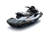 Back angle of a personal watercraft staged in a white studio background.