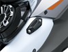 Closeup detail exterior of a personal watercraft staged in a white studio background.