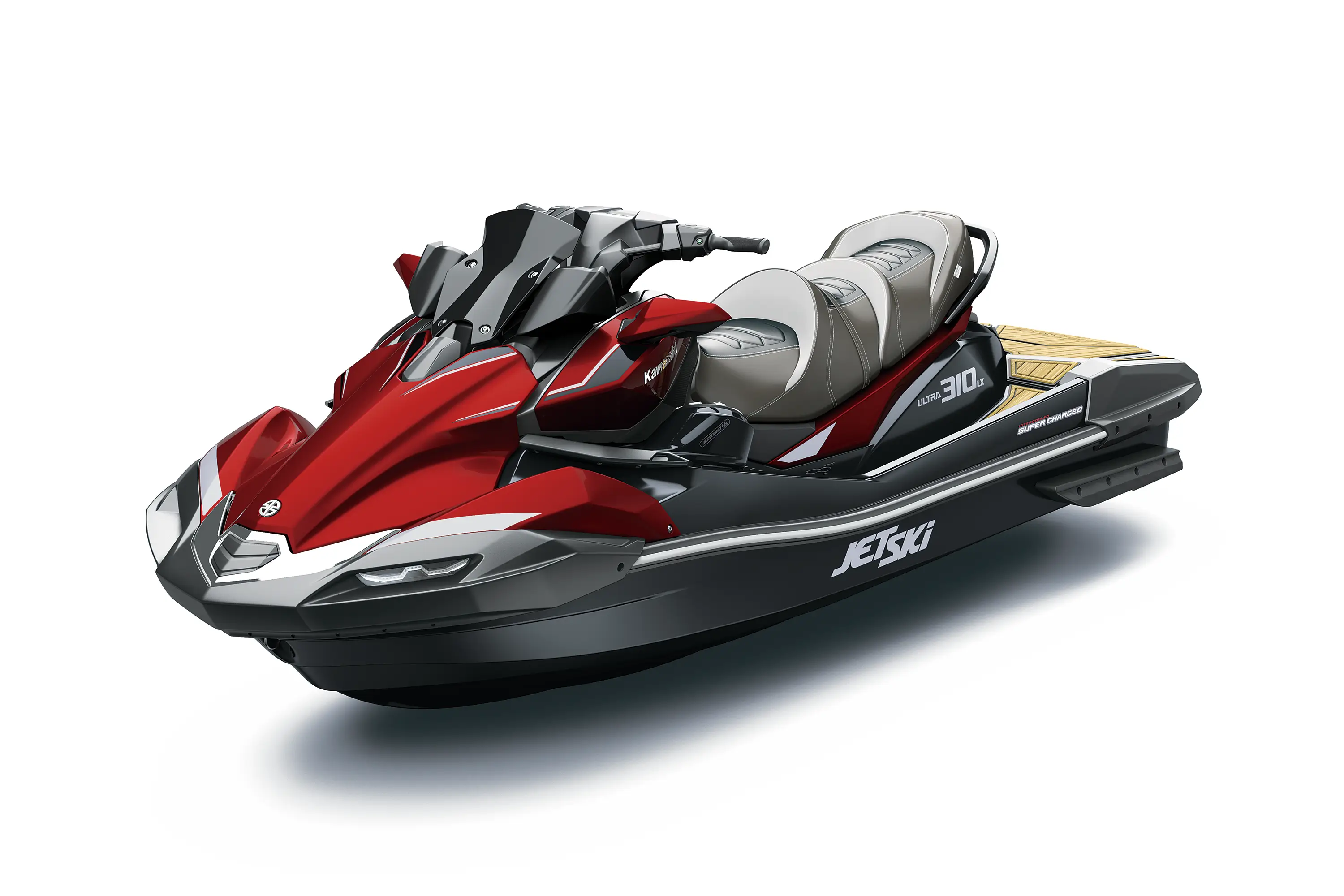 Three-quarter front angle of a personal watercraft staged in a white studio background.