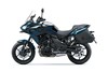 Profile angle of a motorcycle staged in a white studio background.