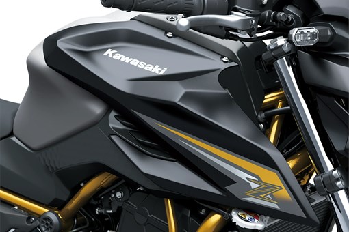 Side detail of a motorcycle staged in a white studio background. opens in a new window