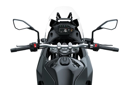 Rider angle of a motorcycle staged in a white studio background. opens in a new window