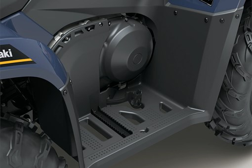 Close-up of a foot peg of an ATV. opens in a new window