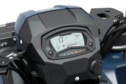 Close-up of the instrument panel of an ATV staged in a white studio background. opens in a new window