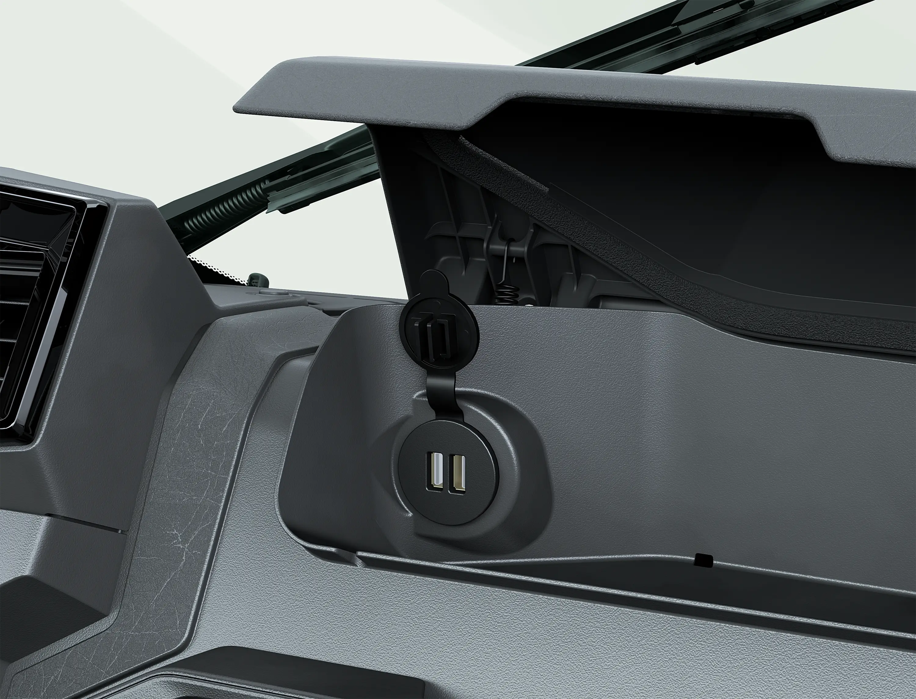 Close-up of a 12V power outlet.
